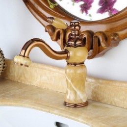 Brass and Jade Basin Mixer...