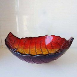 Red Leaf Shaped Tempered...